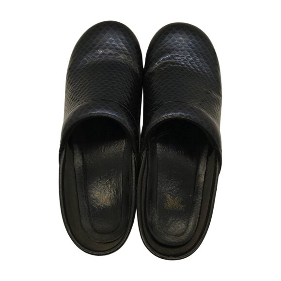 Dansko XP Women's Blue Leather Snakeskin Print Professional Clogs Size 8.5 - Picture 7 of 13